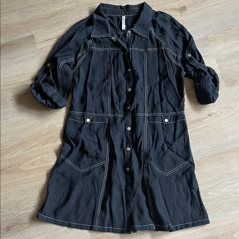 Mur Mur Black Dress with White Stitching Size Large